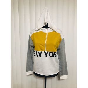 💛SHEIN Half Zipper Hoodie New York